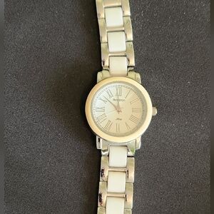 Armitron Silver and White Link Bracelet Watch